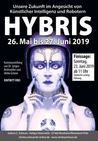 Plakat zum Kunstprojekt HYBRIS im Alten Volksbad im November 2018