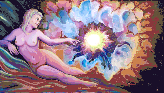 Gaia, Acryl auf Leinwand, 80  x 140 cm, 2024