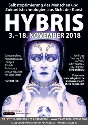 Plakatentwurf zum Kunstprojekt HYBRIS im Alten Volksbad im November 2018
