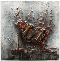 "Lindwurm" - Mixed Material Art Art-Grimm - Metallgitter in Acryl/Struktur auf Leinwand,  5 x 40 x 40 cm, 2018