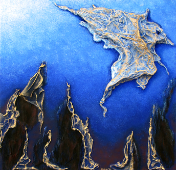 „Tiefsee”  Acryl auf Leinwand  Format: 100 x 100 cm, 2015