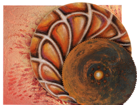 EVOLUTION: Acryl-Mischtechnik und Pastellkreide auf Leinwänden, 50 x 66 cm, 2018