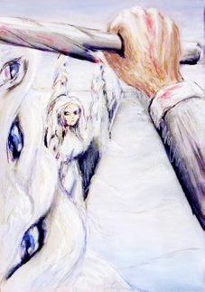 „Weisse Hölle  Buntstift 20 x 28 cm, 1998  Illustration zu „Weisse Hölle” 