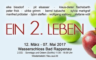 Flyer zur Ausstellung Ein 2. Leben 2017